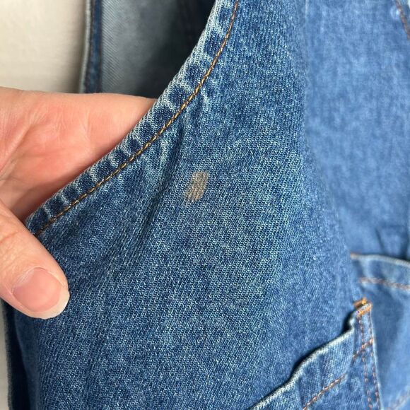 Vintage Y2K 2000s retro Blue denim overalls dress with adjustable straps - Picture 7 of 7